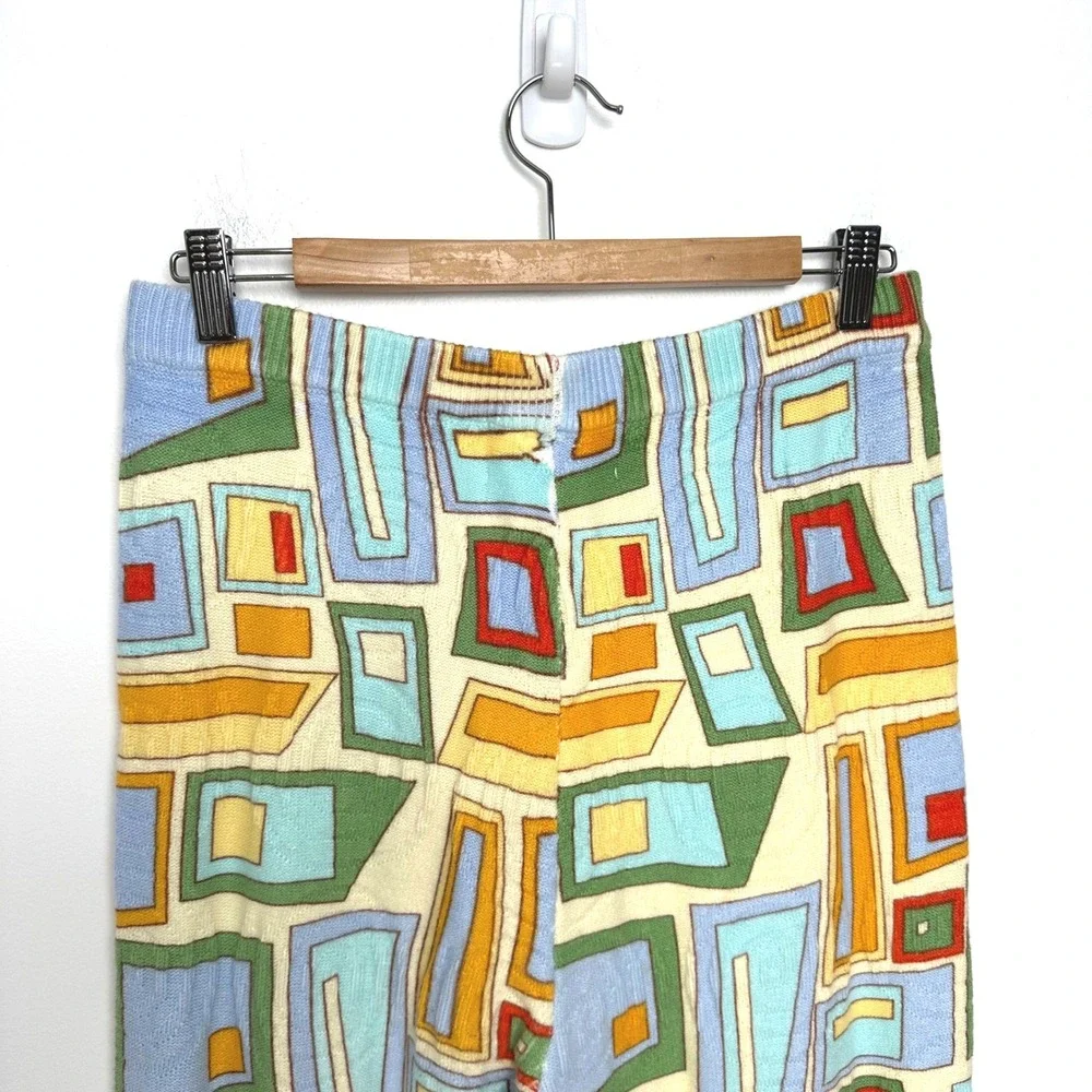 House of Sunny Pepperland Pants Multi Color Geometric‎ Knit Trousers Size 8